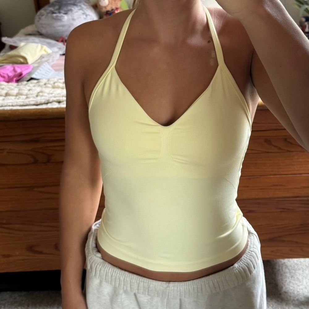 Dfyne impact longline strappy top butter yellow small